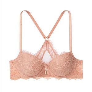 lightly lined front-close evening blush gold 34 C